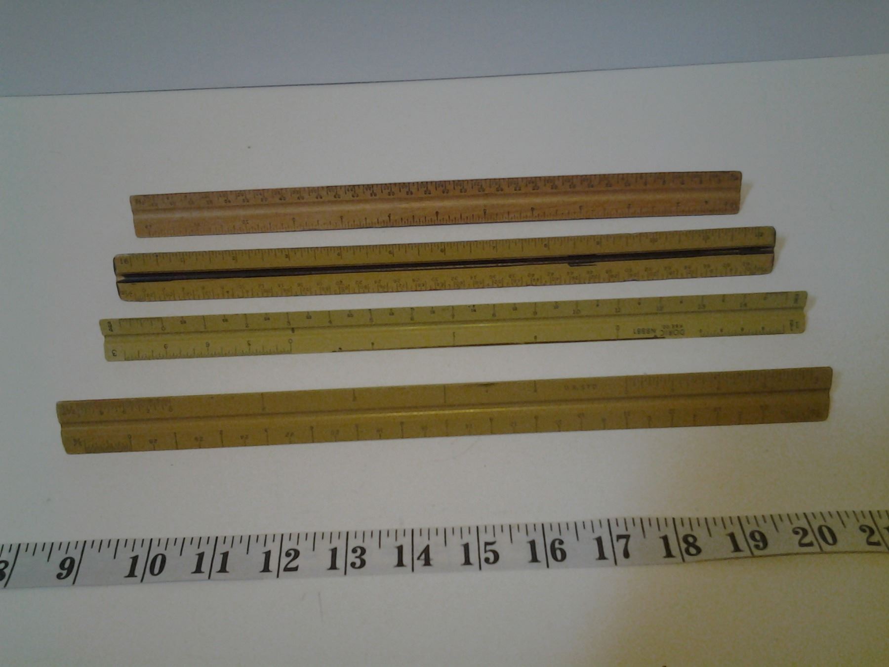 3 Side Ruler Old Ruler Vintage Architects Ruler - 3 Sided