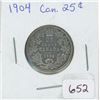 Image 1 : 1904 25 Cents Canadian Silver