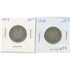 Image 1 : 1918 25 Cents Canadian Silver, 1919 25 Cents Canadian Silver