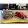Image 1 : 1/24 Size VW Beetle + Unmarked Silver Toy Car