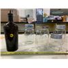 Image 1 : 5- Assorted Mason Jars + Kopke Bottle
