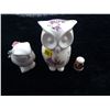 Image 1 : Pin Cushion + Owl Container + Porcelain Thimble