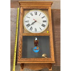 Wooden Case Pendulum Clock "Case" - Battery Operated