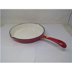 Rare Red Enamel Frying Pan