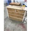 Image 1 : Pine Chest - 5 Drawers, Square Nails, Over 1/2 of it Stripped of Paint - (Height - 36, Width: 45, Le