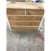 Image 4 : Pine Chest - 5 Drawers, Square Nails, Over 1/2 of it Stripped of Paint - (Height - 36, Width: 45, Le
