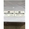 Image 1 : 2 No Trespassing Signs - Metal - New Old Stock