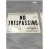 Image 2 : 2 No Trespassing Signs - Metal - New Old Stock