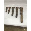 Image 1 : 5 Vintage Wooden Handle Crescent Wrenches