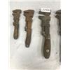 Image 3 : 5 Vintage Wooden Handle Crescent Wrenches