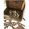 Image 2 : Wooden Toolbox c/w Ove 30 Pieces of Tools from a Blacksmith Shop