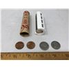 Image 1 : Roll of 1967 Uncirculated Five Cent Coins and Roll of USA Old Lincoln Pennies