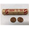 Image 2 : Roll of 1967 Uncirculated Five Cent Coins and Roll of USA Old Lincoln Pennies