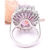 Image 3 : 23.73 CTW Natural Kunzite 14K Solid White Gold Diamond Ring