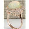 Image 3 : 7.64 CTW Natural Opal And Diamond Ring In 18K Rose Gold