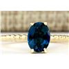 Image 1 : 1.39 CTW Natural London Blue Topaz Ring In 18K Yellow Gold
