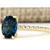 Image 2 : 1.39 CTW Natural London Blue Topaz Ring In 18K Yellow Gold