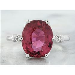 5.11 CTW Tourmaline 14K White Gold Diamond Ring