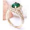 Image 4 : 2.80 CTW Natural Emerald 14K Solid Yellow Gold Diamond Ring