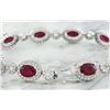 Image 2 : 14.50 CTW Ruby 14K White Gold Diamond Bracelet