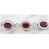 Image 3 : 14.50 CTW Ruby 14K White Gold Diamond Bracelet