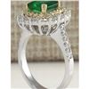 Image 3 : 2.88 CTW Natural Emerald And Diamond Ring 14K Solid Two-Tone Gold
