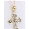 Image 2 : 0.70 CTW Natural Diamond Pendant In 14k Solid Yellow Gold