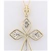 Image 3 : 0.70 CTW Natural Diamond Pendant In 14k Solid Yellow Gold