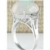 Image 3 : 9.82 CTW Natural Opal And Diamond Ring 14K Solid White Gold