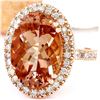 Image 2 : 9.81 CTW Natural Morganite 18K Solid Rose Gold Diamond Ring
