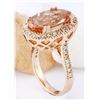 Image 4 : 9.81 CTW Natural Morganite 18K Solid Rose Gold Diamond Ring