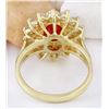 Image 3 : 3.02 CTW Natural Ruby 14K Solid Yellow Gold Diamond Ring
