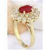 Image 4 : 3.02 CTW Natural Ruby 14K Solid Yellow Gold Diamond Ring