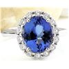 Image 1 : 4.80 CTW Natural Tanzanite 14K Solid White Gold Diamond Ring