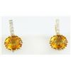 Image 1 : 3.46 CTW Citrine 18K Yellow Gold Diamond Earrings