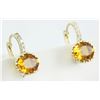 Image 2 : 3.46 CTW Citrine 18K Yellow Gold Diamond Earrings