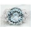 Image 1 : 10.71 CTW Aquamarine 18K White Gold Diamond ring