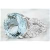 Image 2 : 10.71 CTW Aquamarine 18K White Gold Diamond ring