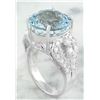 Image 3 : 10.71 CTW Aquamarine 18K White Gold Diamond ring