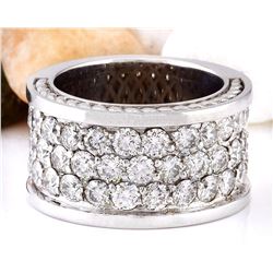 4.00 CTW Natural Diamond 18K Solid White Gold Ring