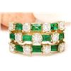 Image 1 : 2.70 CTW Natural Emerald 18K Solid Yellow Gold Diamond Ring
