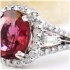 Image 2 : 6.22 CTW Natural Tourmaline 14K Solid White Gold Diamond Ring