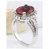 Image 4 : 6.22 CTW Natural Tourmaline 14K Solid White Gold Diamond Ring