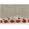 Image 1 : 11.01 CTW Natural Ruby And Diamond Bracelet In 18K Yellow Gold