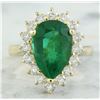 Image 1 : 4.55 CTW Emerald 18K Yellow Gold Diamond Ring