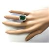 Image 4 : 7.91 CTW Natural Emerald And Diamond Ring In 18K Yellow Gold