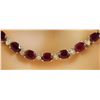 Image 3 : 42.80 CTW Ruby 18K Yellow Gold Diamond Necklace