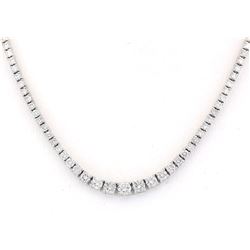 4.50 CTW Natural Diamond 18K Solid White Gold Necklace