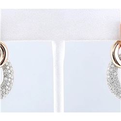 5.62 CTW Natural Diamond Earrings 14k Solid Multi-tone Gold