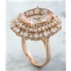 Image 4 : 11.22 CTW Morganite 18K Rose Gold Diamond Ring
